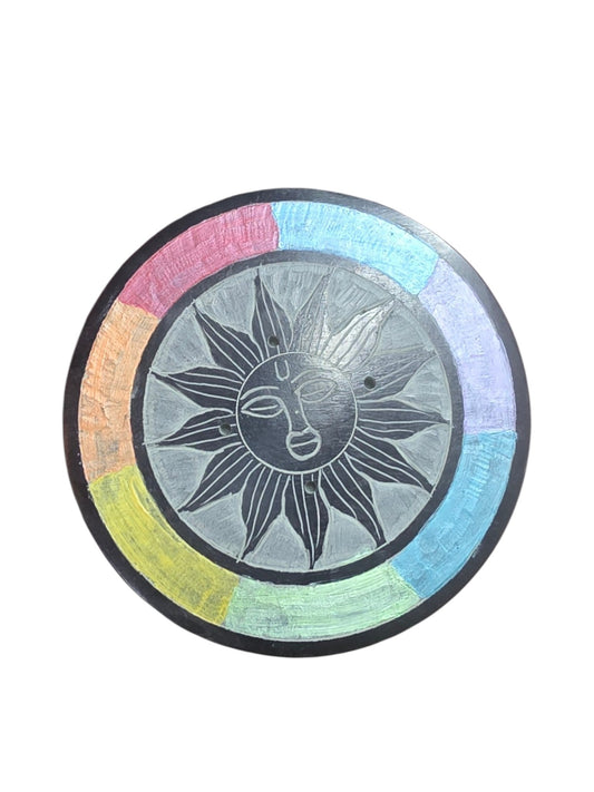 Soapstone Incense Holder Sun