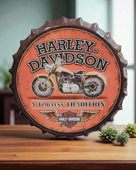 Harley D retro Bottle Top Sign