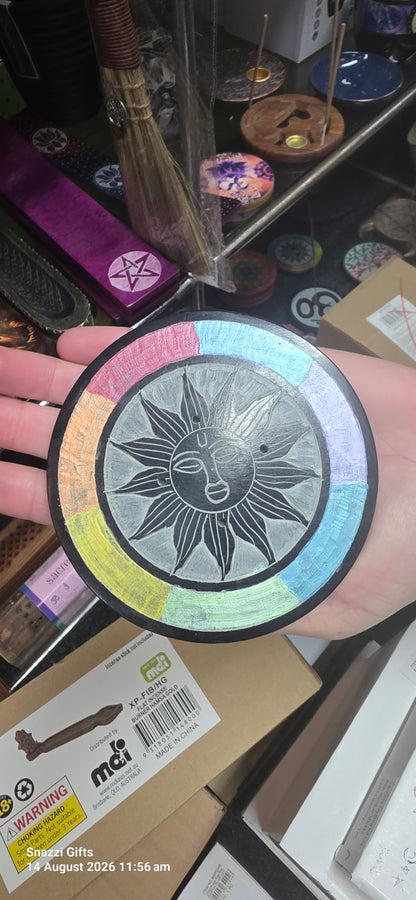 Soapstone Incense Holder Sun