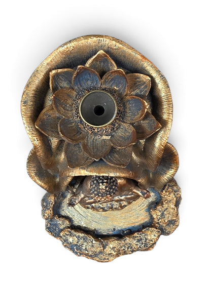 Gold Buddha with lotus pond Backflow