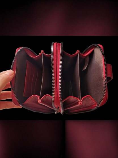 Wallet bag with 2 straps - BURGUNDY