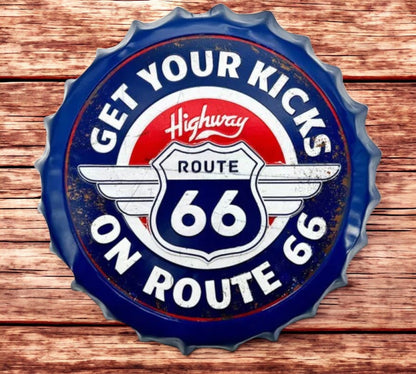 Route 66 Bottle Top Sign