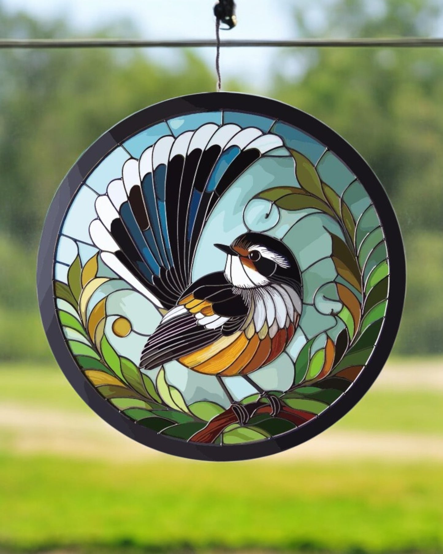 Fantail Stained Glass Hanger