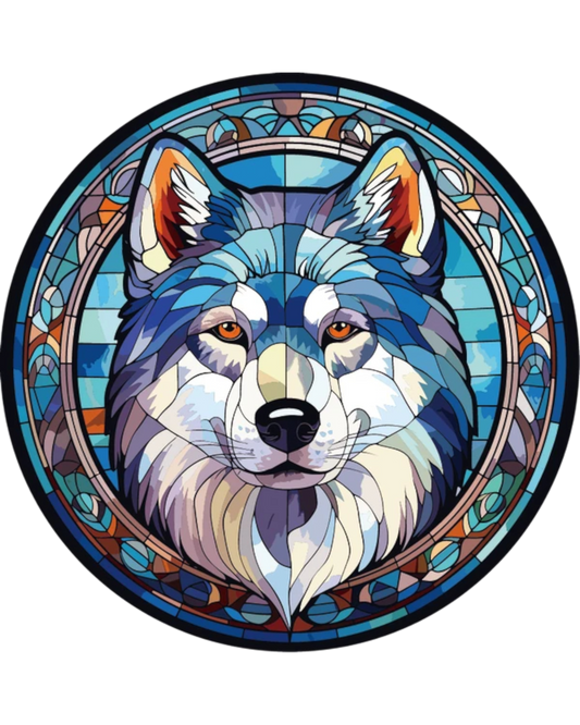 Wolf Stained Glass Hanger