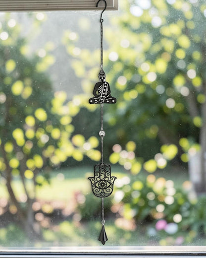 Buddha with hamsa hanger