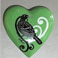 Native Bird with Koru Ceramic Hearts