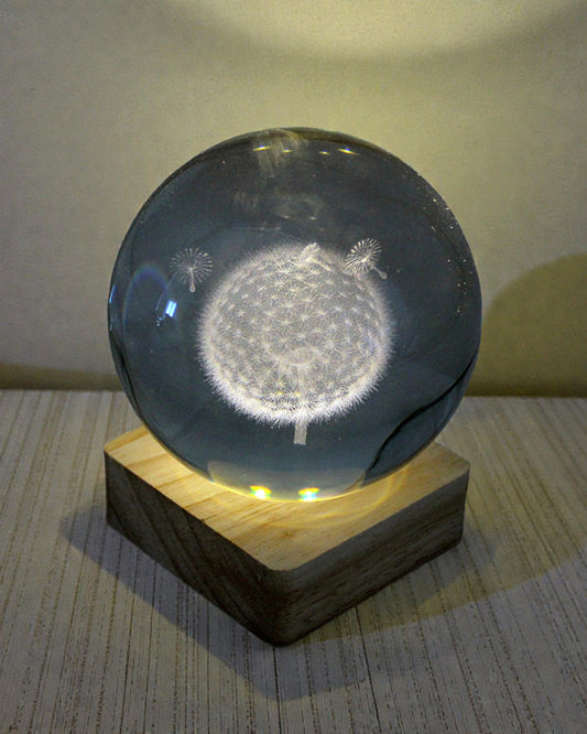 Dandelion Crystal Ball With Light