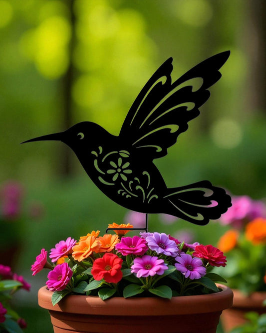 Black Metal Humming Bird Garden spike