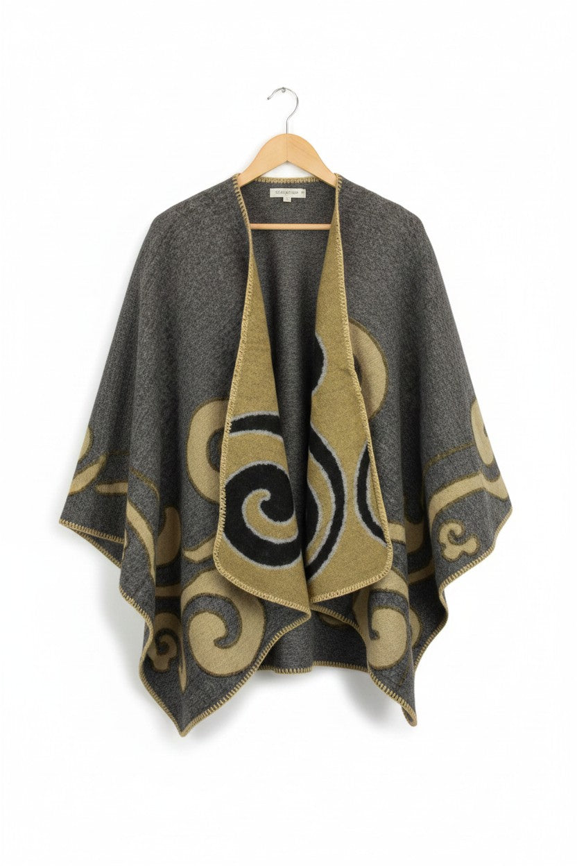Cape with curls design Mustard