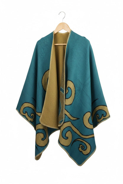Cape with curls design Teal