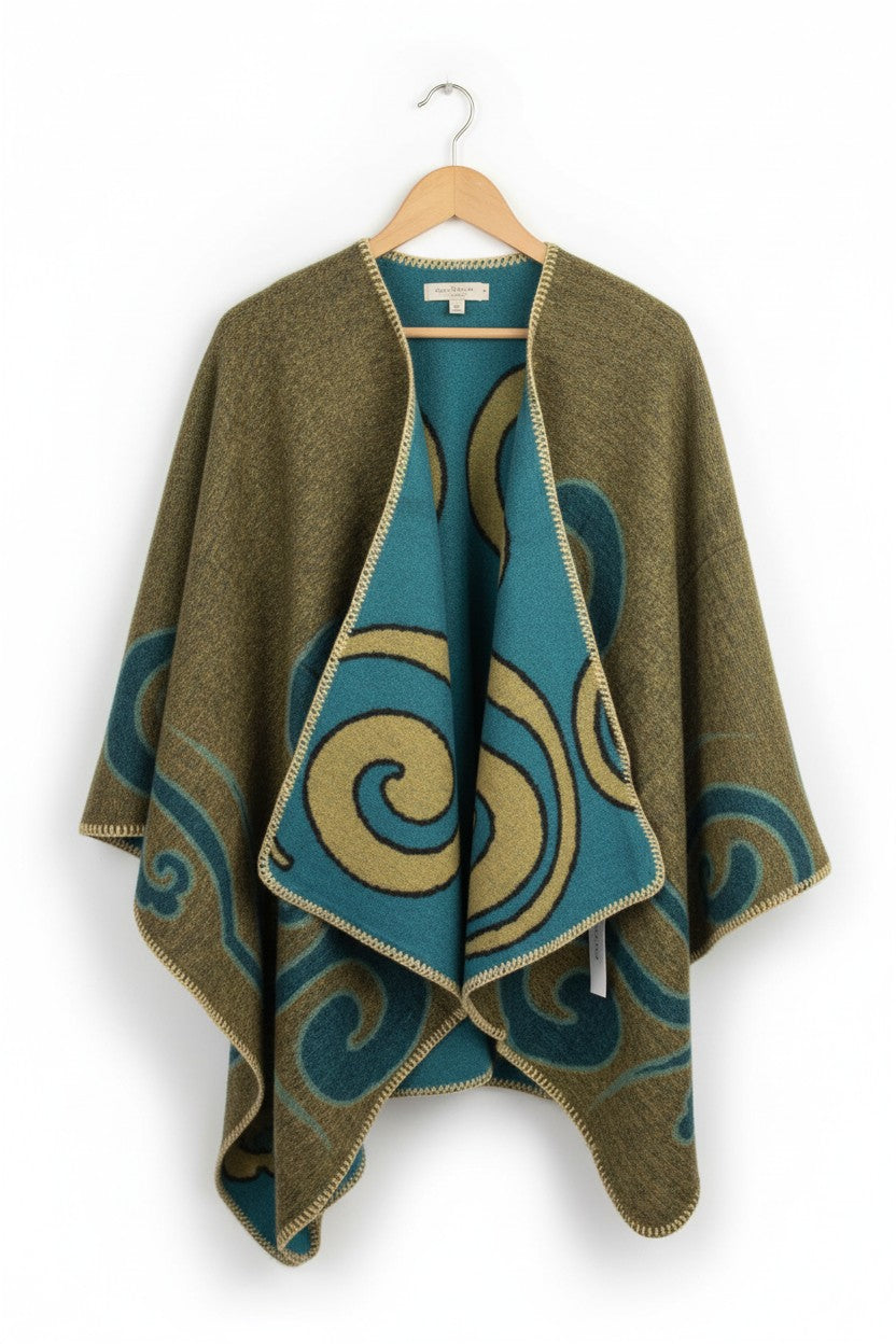 Cape with curls design Teal