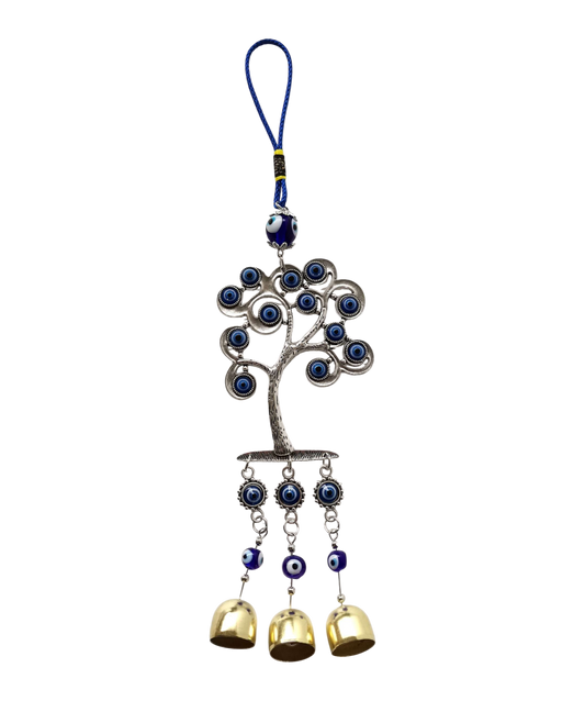 Tree of Life Hanging Ornament with Evil Eye and Bells