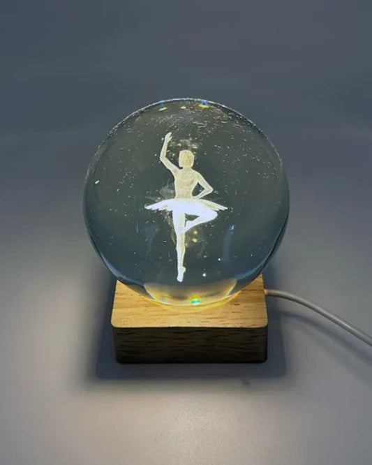 Ballerina Crystal Ball with Light