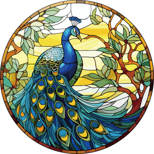 Peacock Stained Glass Hanger