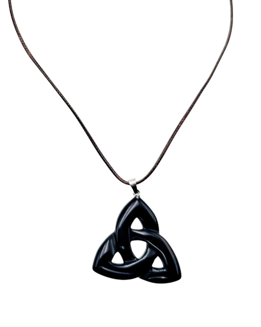 Triquetra Pendant Black Obsidian