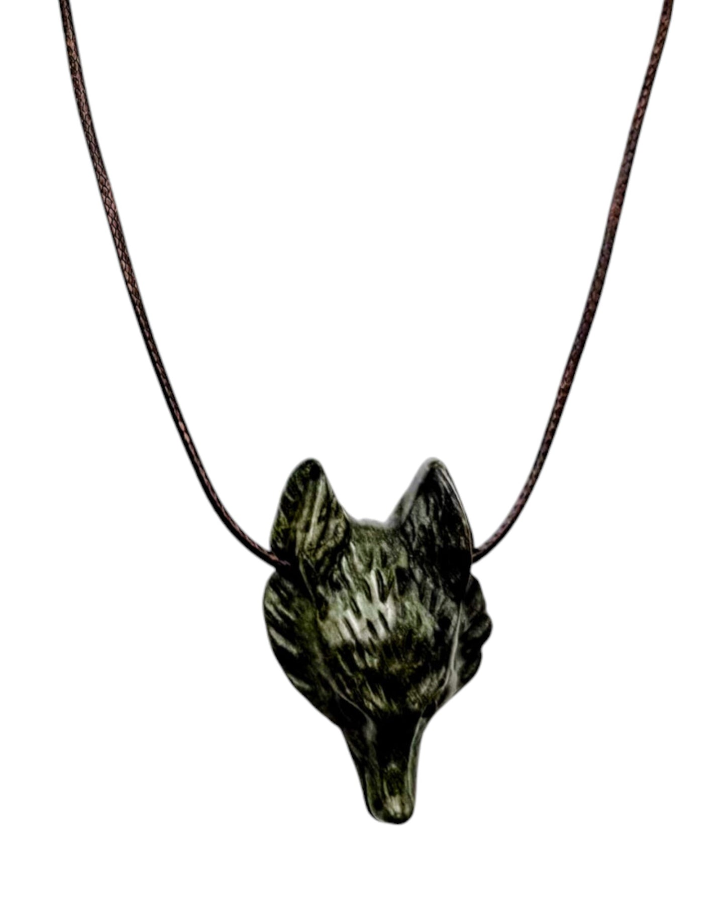 Wolf Head Pendant Dragons Blood Jasper