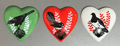 Native Bird with Ceramic Hearts