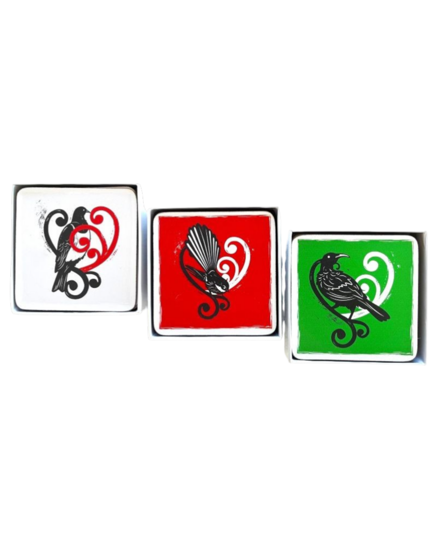 Cork Coasters Native Birds/Koru