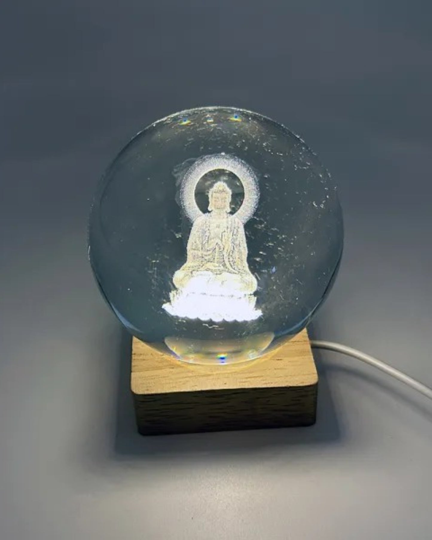 Buddha Crystal Ball with Light