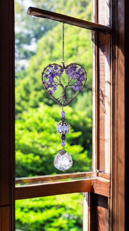 Tree of Life Heart Crystal