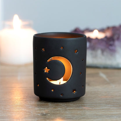 Black Mystical Cut Out Tealight Holder