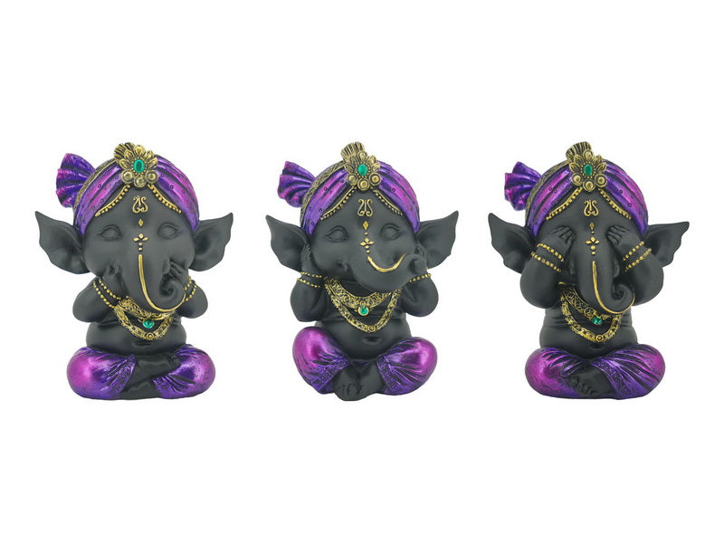 Wise Ganesh Sit Purple Robe