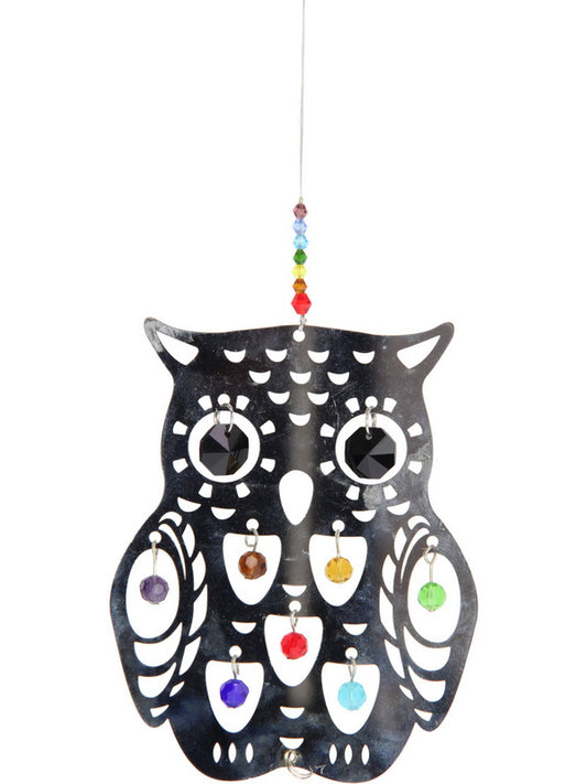 Chakra Owl Suncatcher