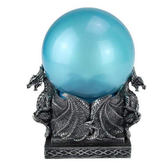 Silver Dragon W/Light Up Blue Ball