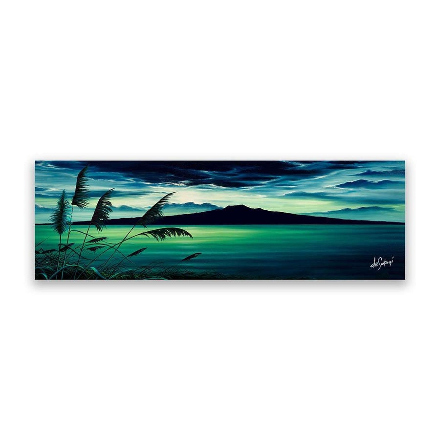 Glass Art Rangitoto Plaque