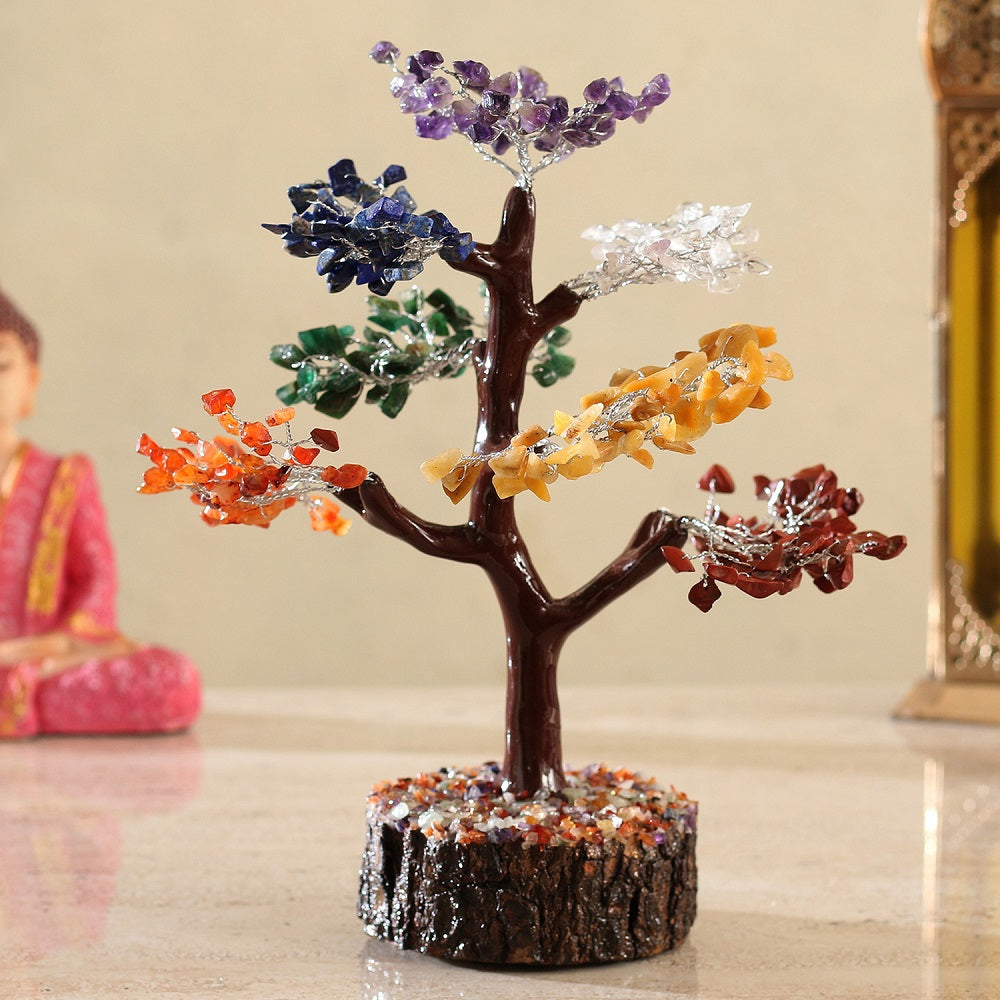 Chakra Crystal Tree Neem Base 30cm NEW!