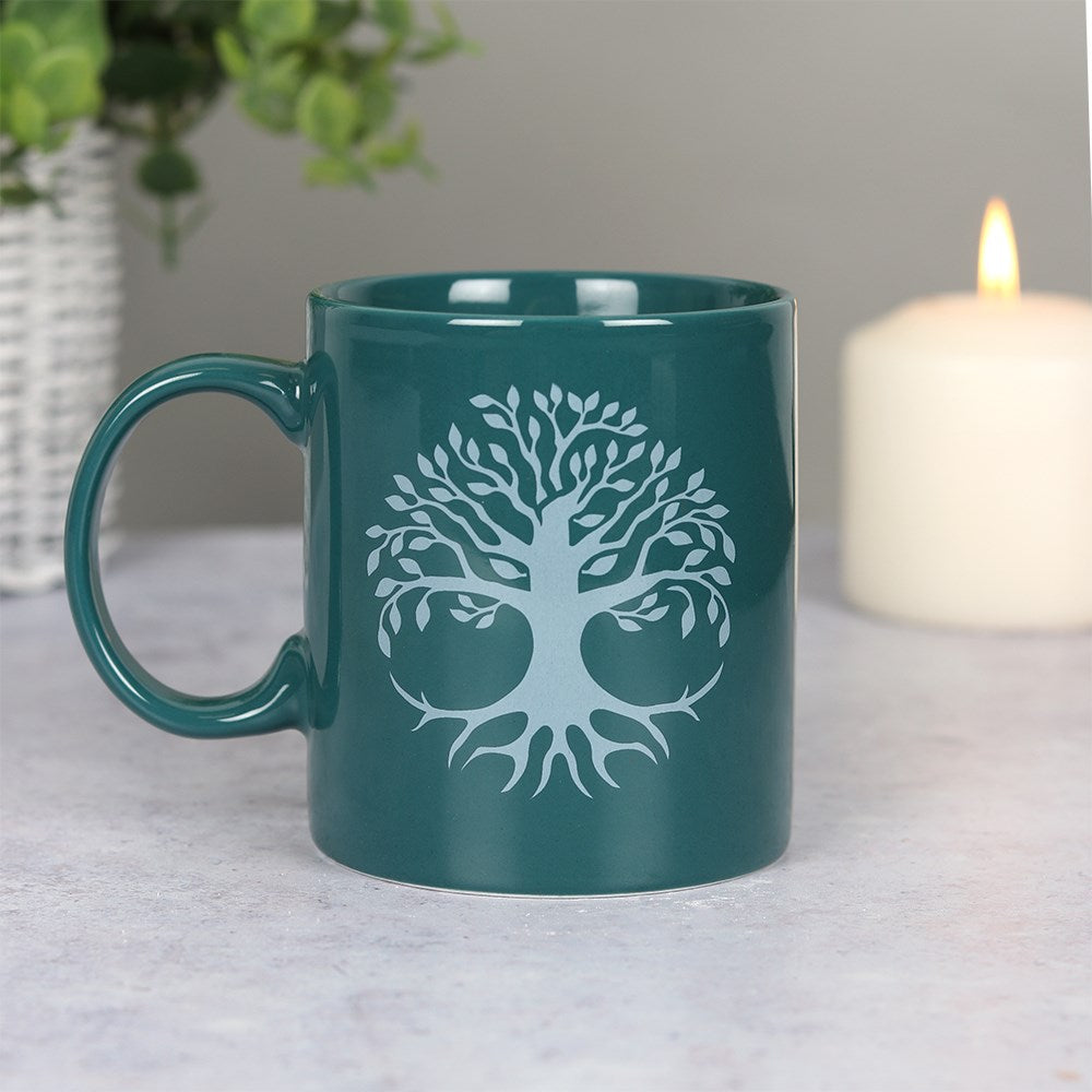 Tree of Life Green Ceramic Mug NEW!