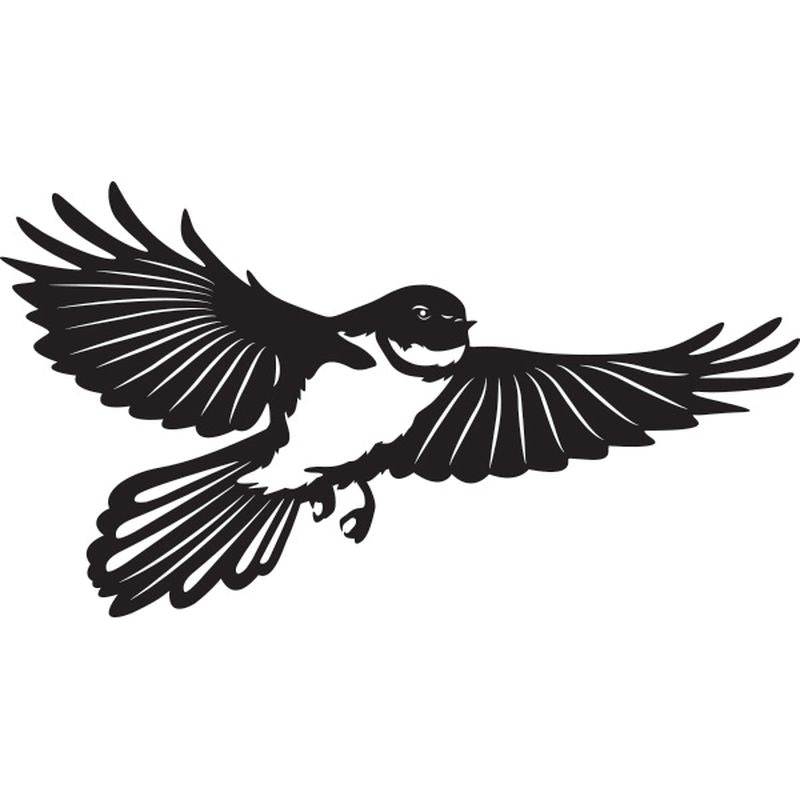 Black Fantail in Flight - Large