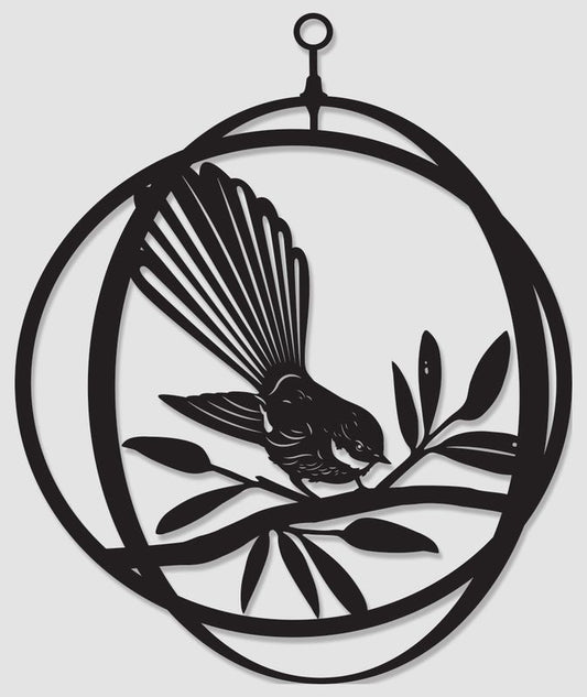 Black Metal Double Ring Fantail