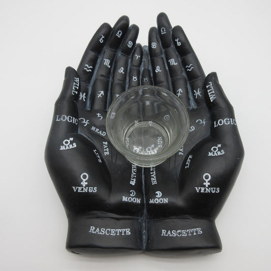 Black Palm Reading hand with Tealight Holder