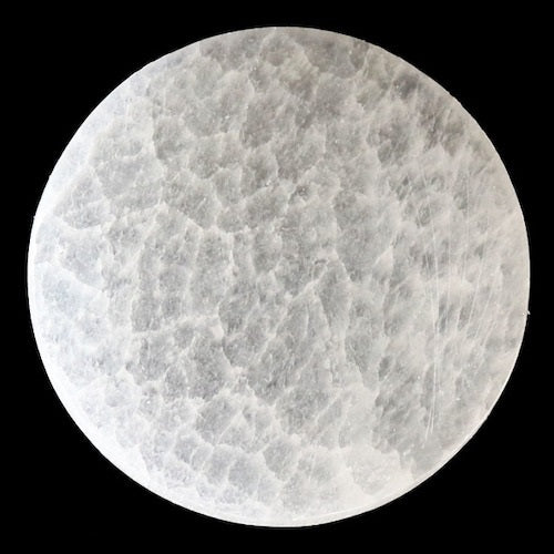 Selenite Round Plate (8cm)