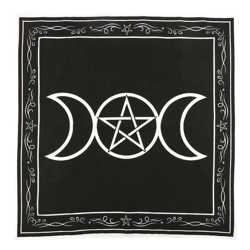 Divination Cloth - Triple Moon Altar Cloth with White Border