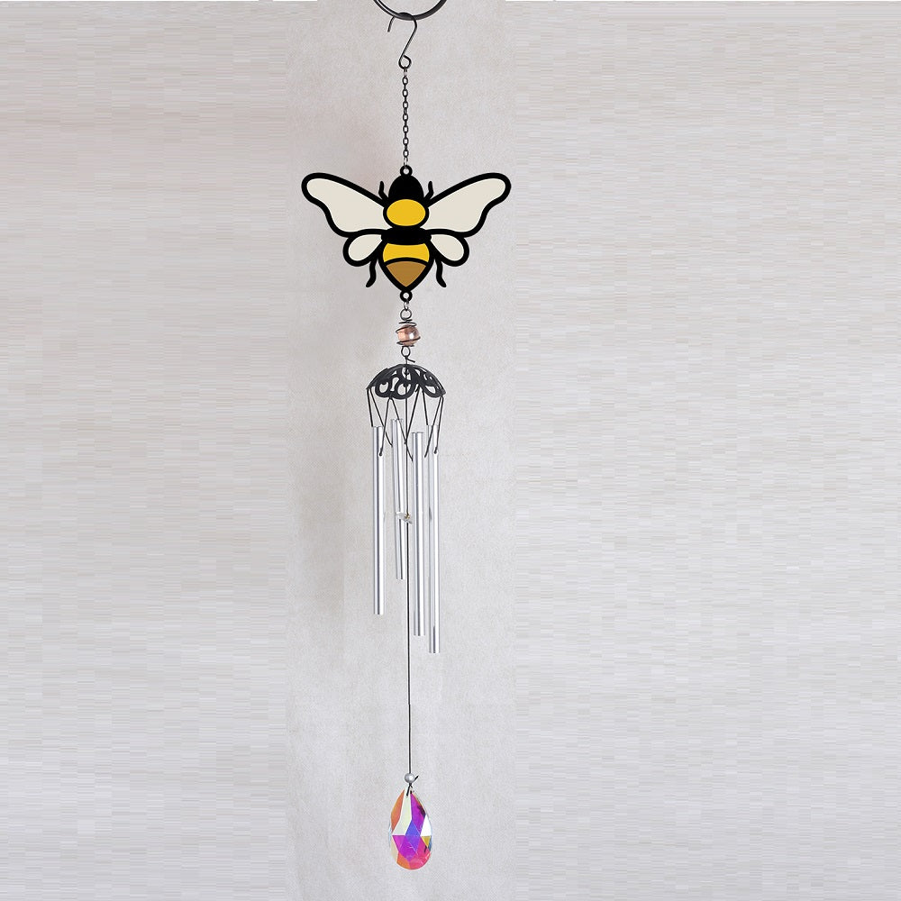 Bee Wind Chime 25" NEW! Enjoy the relaxing sounds of wind chimes as a gentle breeze passes through this beautiful resin wind chime. This Bee makes a sweet-sounding addition to any yard or garden.