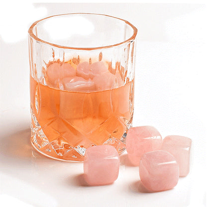 Crystal Ice Rocks (Set of 6) - Rose Quartz