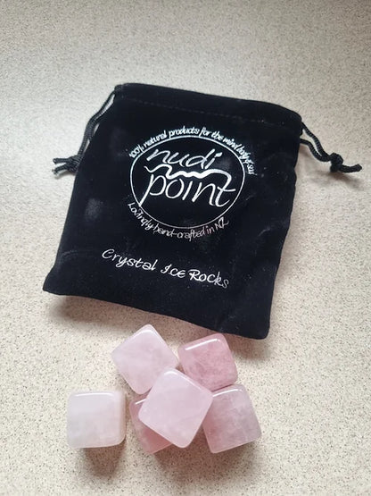Crystal Ice Rocks (Set of 6) - Rose Quartz