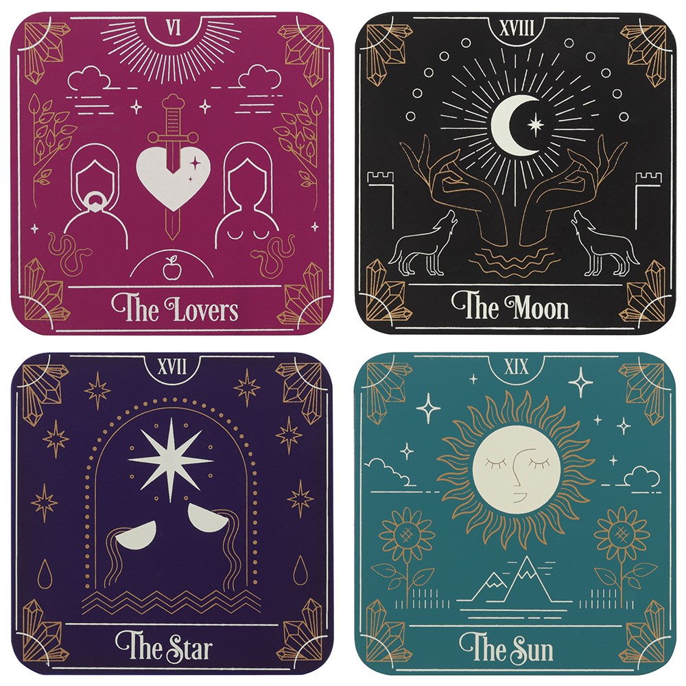 Tarot Card Coaster Set (4) NEW!