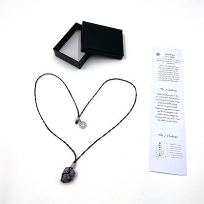 Braided Stone Necklace Amethyst