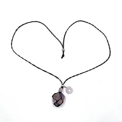 Braided Stone Necklace Amethyst