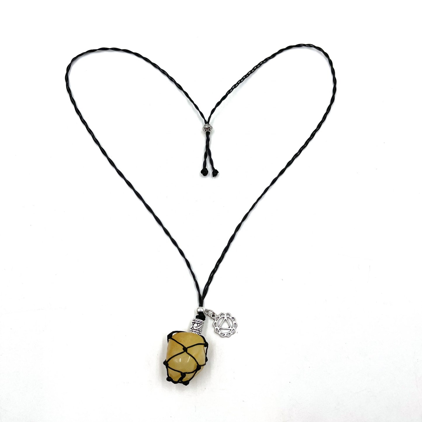Braided Stone Necklace Honey Jade