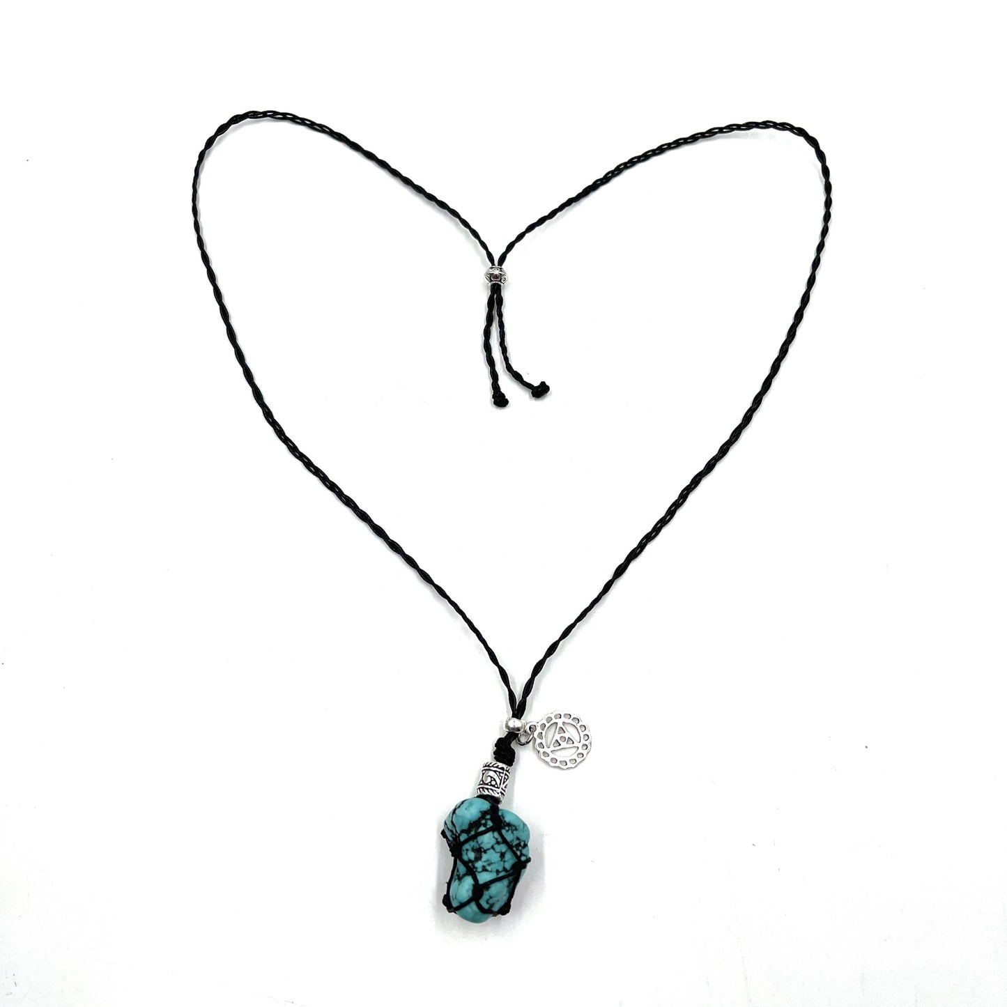 Braided Stone Necklace Turquoise (Howlite)