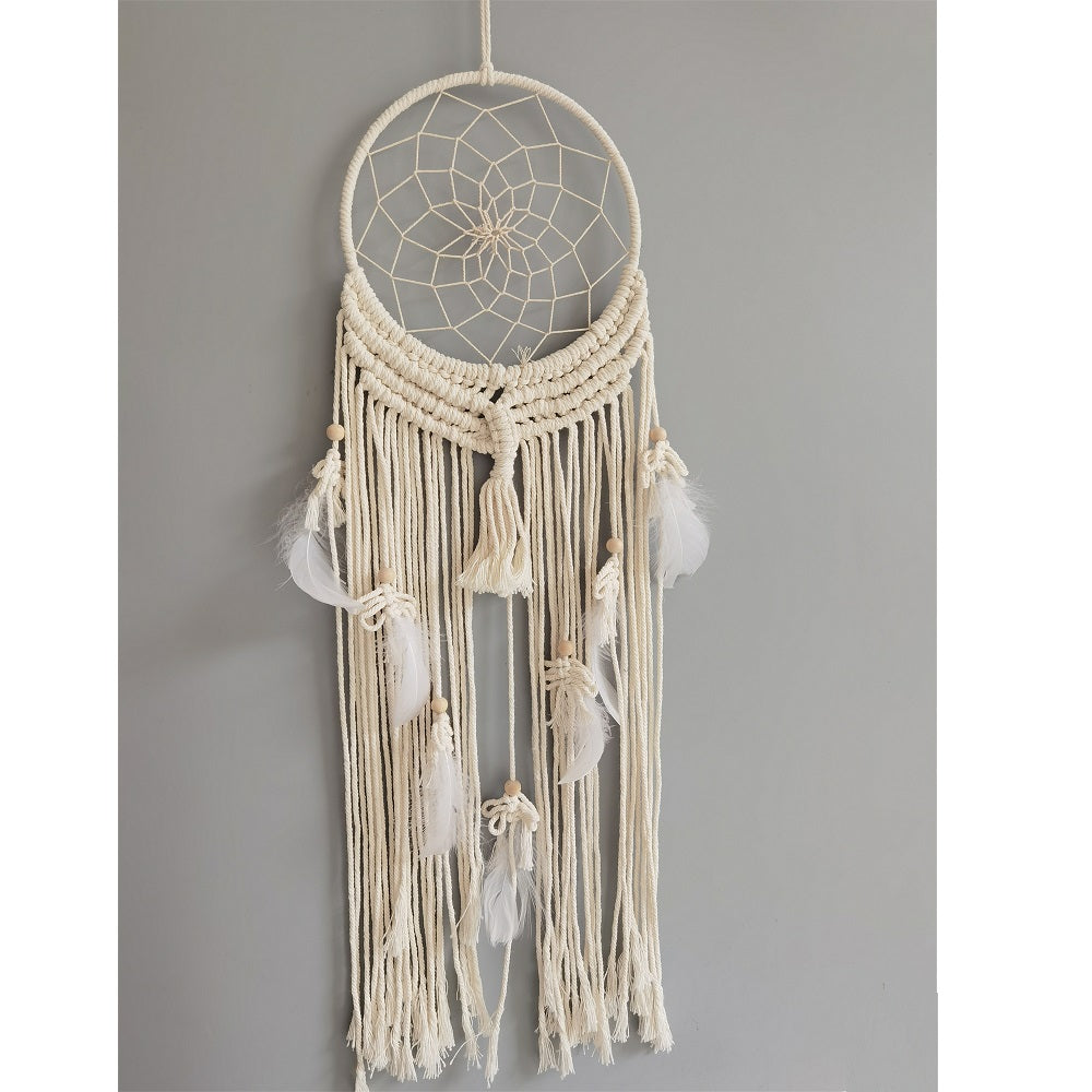 Cream Macrame Dreamcatcher 20cm