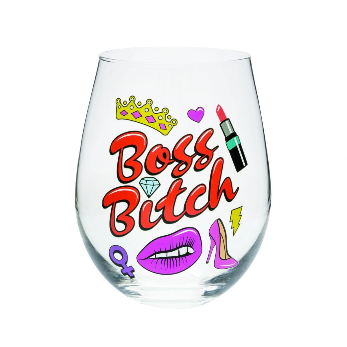 Stemless Wine Glass Boss Bitch