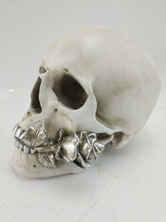 White Skull with Silver