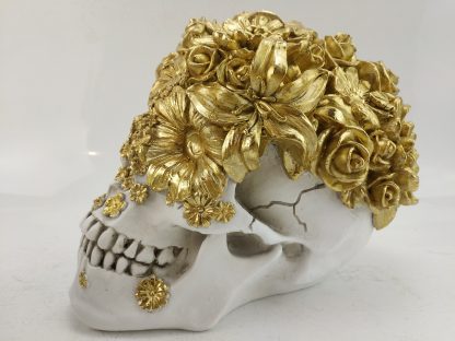 Skull with Gold Flowers