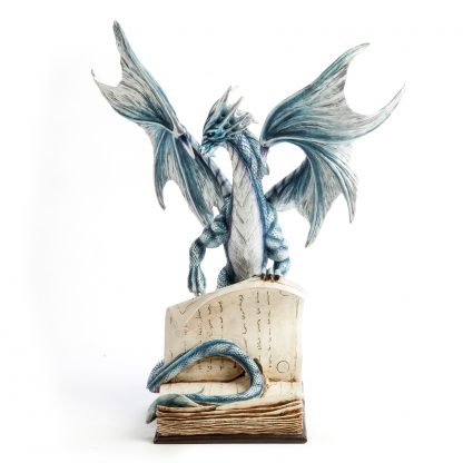 Large Blue Dragon On An Open Ancient Book Figurine- Last One