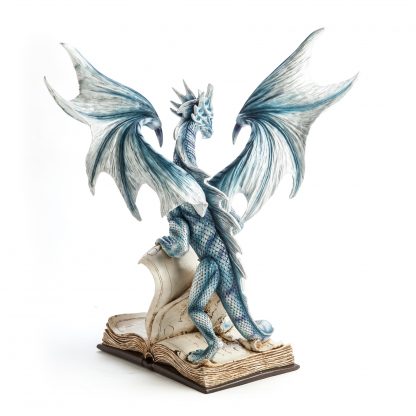 Large Blue Dragon On An Open Ancient Book Figurine- Last One